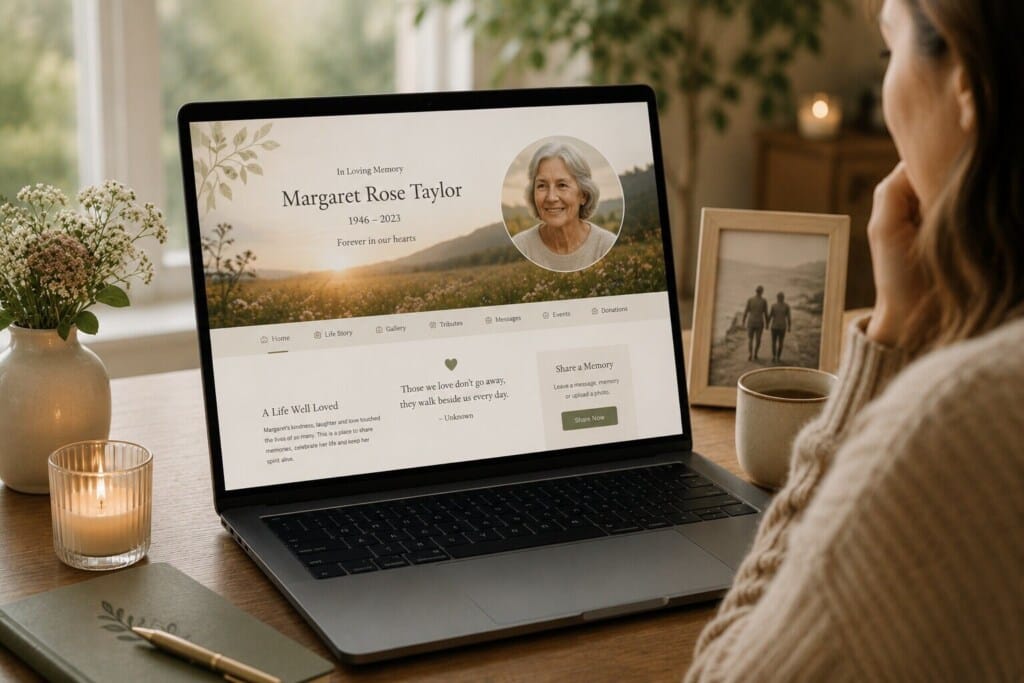 tribute memorial celebration website design